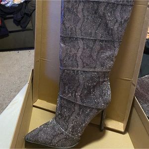 Steve Madden rhinestone stiletto boots